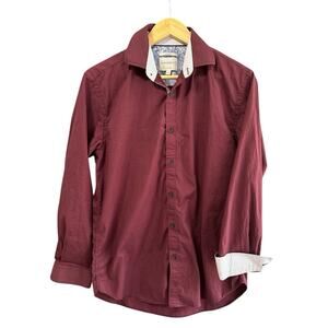 CON.STRUCT Shirt Men’s Size‎ 15.5 Neck 32-33 Burgundy Button Down Paisley